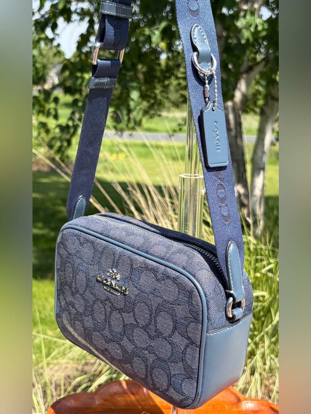Coach Mini Jamie Denim Signature Jacquard Camera Crossbody Bag CT861 EUC - Picture 15 of 17